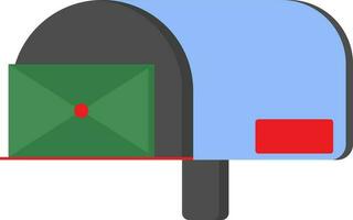 Colorful Post Box Icon In Flat Style. vector