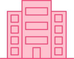 Business Building Icon In Pink Color. vector