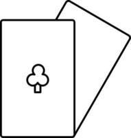 Playing Cards Icon In Black Line Art. vector