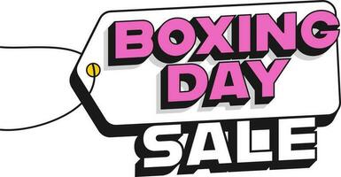 3D Boxing Day Sale Text With Tag Element On White Background. vector