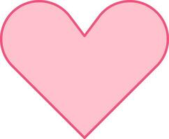 Isolated Heart Flat Icon In Pink Color. vector
