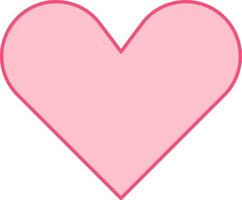 Isolated Heart Flat Icon In Pink Color. vector