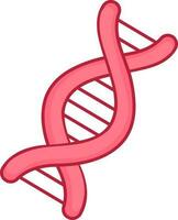 Flat Style Dna Structure Icon In Pastel Red Color. vector