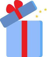 Surprise Gift Box Icon In Red And Blue Color. vector