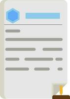 Letterhead And Stamper Icon In Flat Style. vector