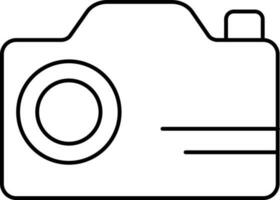 Isolated Camera Icon In Black Linear Style. vector