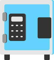 Digital Locker Icon In Blue And Black Color. vector