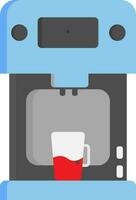 Tea Or Coffee Maker Icon In Gray And Blue Color. vector