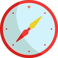 Red And Yellow Compass Icon In Flat Style. vector