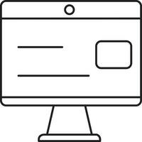 Isolated Application Form In Monitor Icon In Black Outline. vector