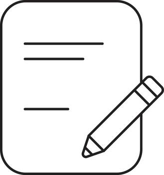Linear Style Edit Document Icon In Black Line Art. vector