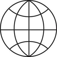 Isolated Globe Icon In Black Line Art. vector