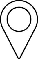 Black Linear Style Gps Icon Or Symbol. vector