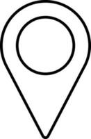 Black Linear Style Gps Icon Or Symbol. vector