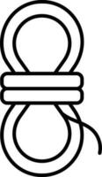 Black Linear Style Rope Icon Or Symbol. vector