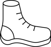 negro lineal estilo Zapatos icono. vector