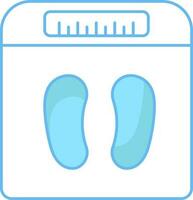 Weighing Machine Icon In Blue And White Color. vector