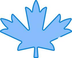 Isolated Maple Leaf Flat Icon In Blue Color. vector