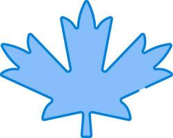 Isolated Maple Leaf Flat Icon In Blue Color. vector