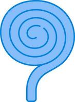 Isolated Fiddleheads Fern Icon In Blue Color. vector