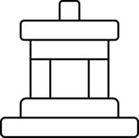 Black Linear Style Inuksuk Icon. vector