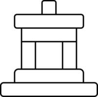 Black Linear Style Inuksuk Icon. vector