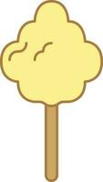 Candy Floss Yellow And Brown Icon In Flat Style. vector