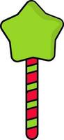 Magic Wand Icon In Green And Red Color. vector