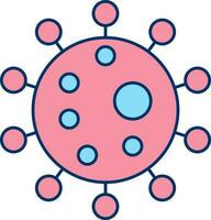 Flat Style Virus Icon In Red And Blue Color. vector