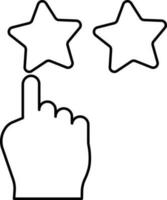 Finger Touch Star Icon In Stroke Style. vector