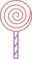 Isolated Spiral Lollipop Red And Purple Stroke Icon. vector