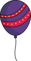 Dotted Strip Purple Balloon Flat icon. vector