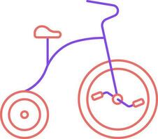 Isolated Unique Bicycle Red And Purple Line Art Icon. vector