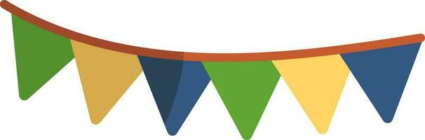 Colorful Bunting Flag Icon In Flat Style. vector