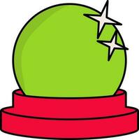 Crystal Ball Icon In Green And Red Color. vector