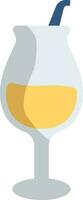 Drink Glass Icon In Gray And Yellow Color. vector