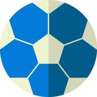 Blue And Cosmic Latte Soccer Ball Icon In Flat Style. vector