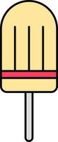 Flat Style Ice Pop Icon In Yellow And Pink Color. vector