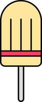 Flat Style Ice Pop Icon In Yellow And Pink Color. vector