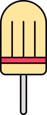 Flat Style Ice Pop Icon In Yellow And Pink Color.