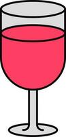 Isolated Wine Glass Icon In Pink Color. vector