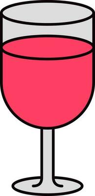 Isolated Wine Glass Icon In Pink Color.