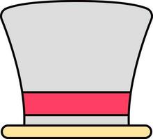 Tricolor Top Hat Icon In Flat Style. vector