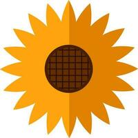 Flat Illustration Of Orange Sunflower Icon. vector