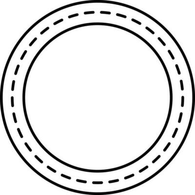 Copy Space Coin Icon In Black Outline.