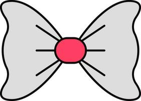 Pink And Grey Bow Icon In Flat style. vector