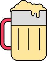 aislado espuma cerveza jarra icono en plano estilo. vector