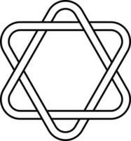 Two Triangle Overlapping Icon In Stroke Style. vector
