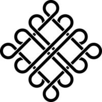 Stroke Style Square Celtic Knot Icon. vector