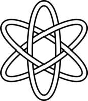 Linear Style Celtic Knot Or Atom Icon. vector